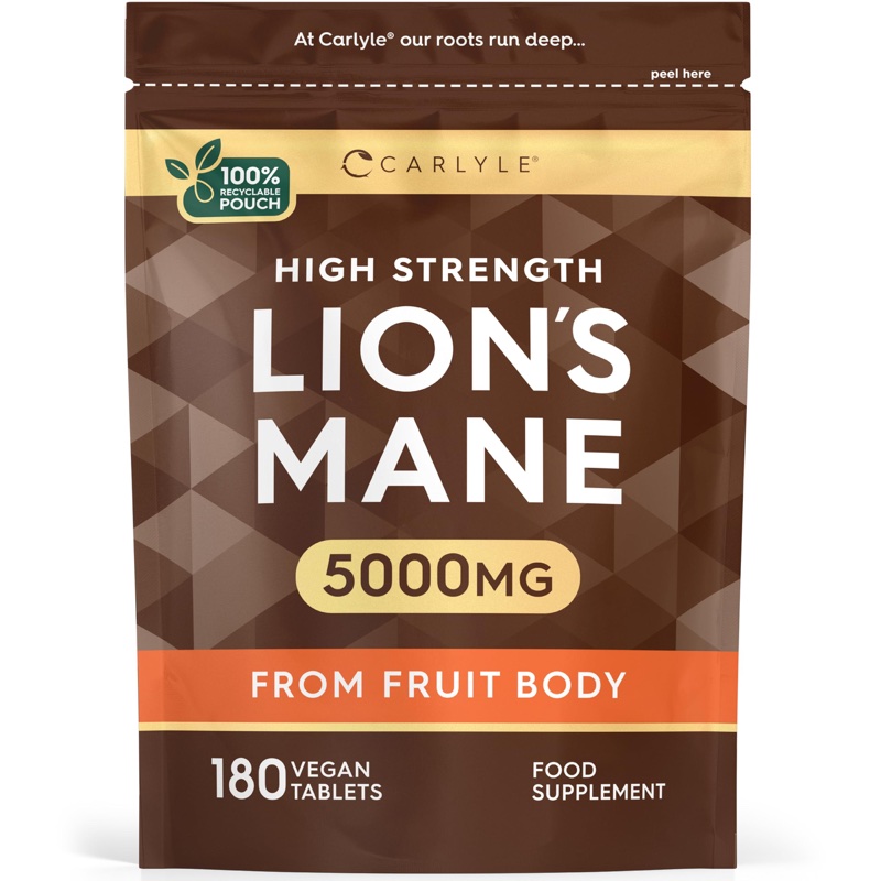 Melena De Leon | 4200mg | Suplemento Carlyle | 60 Capsulas Sin Sabor