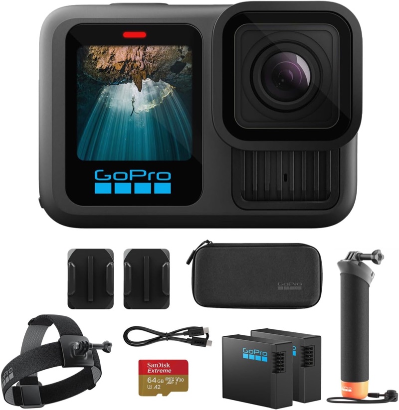 GoPro HERO13 Black Bundle — 2 baterías Enduro, microSD 128 GB y estuche